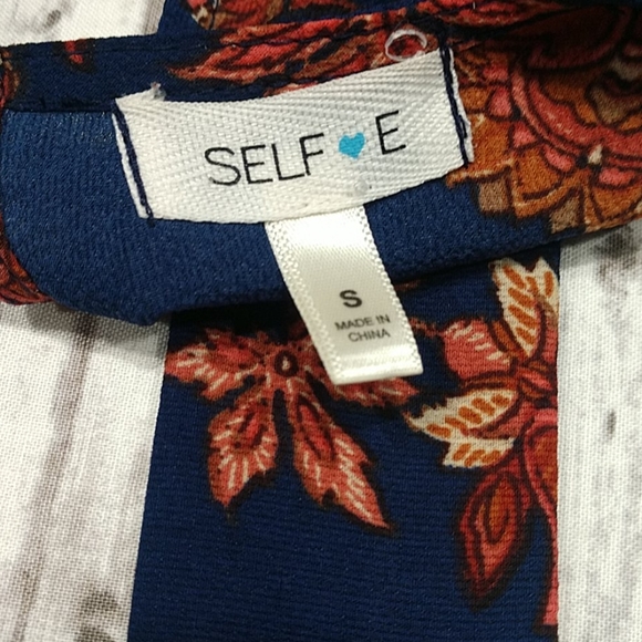 Self E Blue Long Bell Sleeve Blouse - Picture 7 of 8